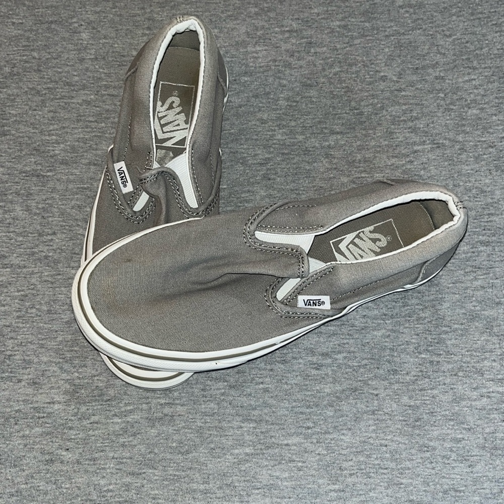 Vans Classic Slip-On Sneakers in Gray and White